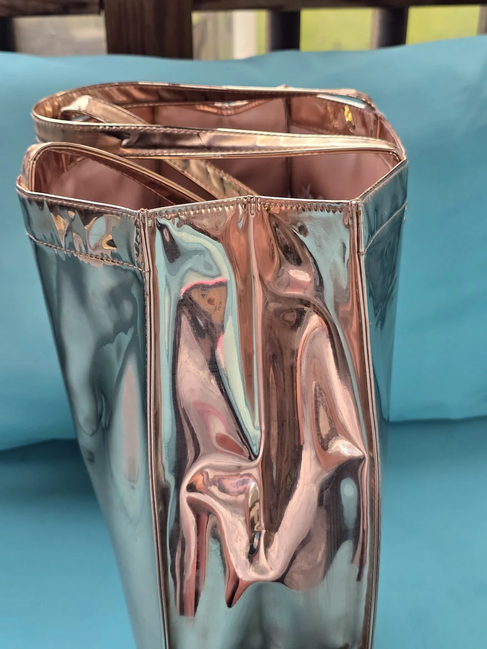 Ted Baker Rose Gold Metallic Tote with Foaming Body Scrubs